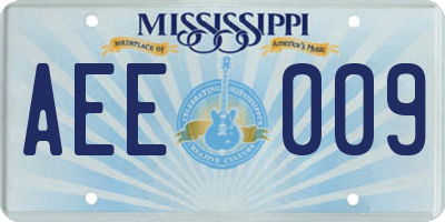 MS license plate AEE009