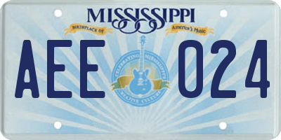 MS license plate AEE024