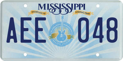 MS license plate AEE048