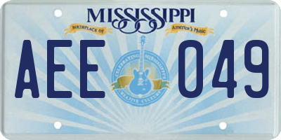 MS license plate AEE049