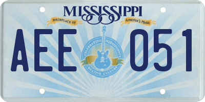 MS license plate AEE051