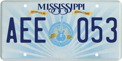 MS license plate AEE053