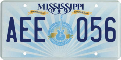 MS license plate AEE056