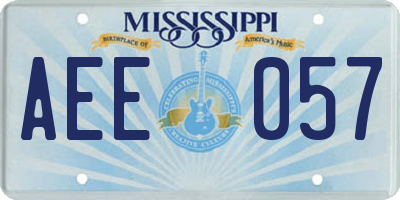 MS license plate AEE057