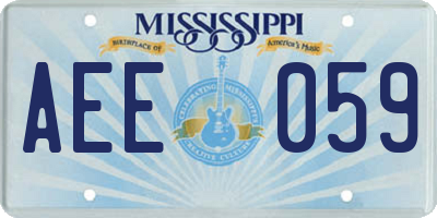 MS license plate AEE059