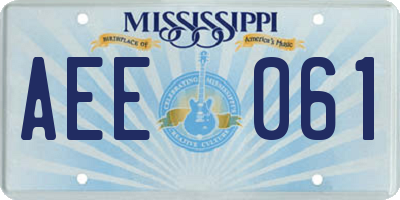 MS license plate AEE061