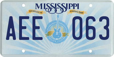 MS license plate AEE063