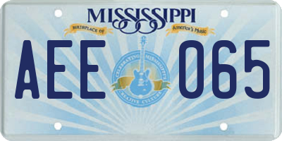 MS license plate AEE065