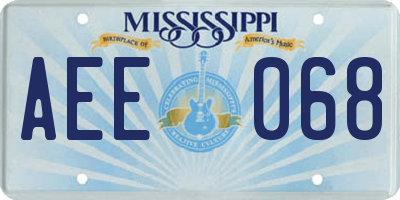 MS license plate AEE068