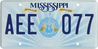 MS license plate AEE077