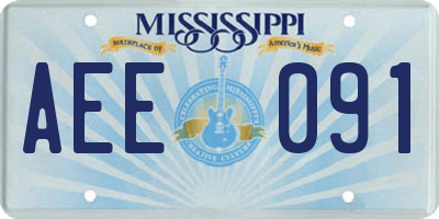 MS license plate AEE091