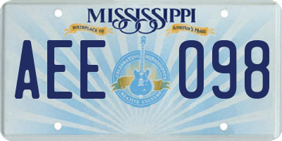 MS license plate AEE098