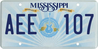 MS license plate AEE107