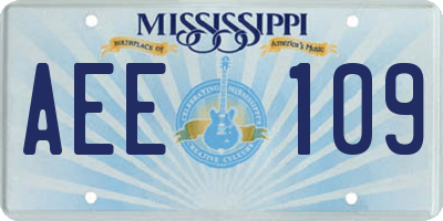 MS license plate AEE109