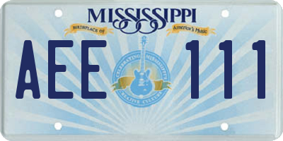 MS license plate AEE111