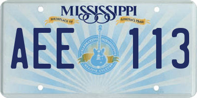MS license plate AEE113