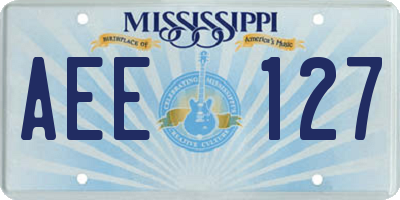 MS license plate AEE127