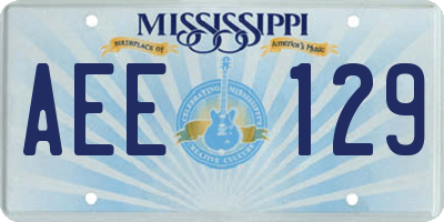 MS license plate AEE129