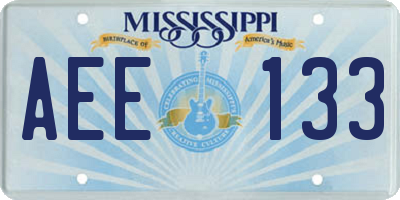 MS license plate AEE133