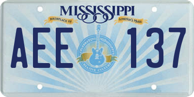 MS license plate AEE137