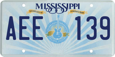 MS license plate AEE139