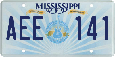 MS license plate AEE141