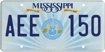 MS license plate AEE150