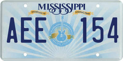 MS license plate AEE154