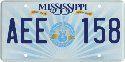MS license plate AEE158