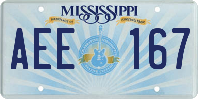 MS license plate AEE167