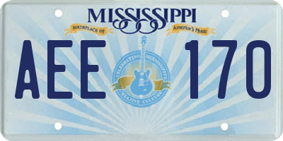 MS license plate AEE170