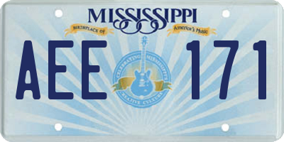 MS license plate AEE171