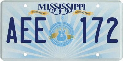 MS license plate AEE172
