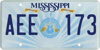 MS license plate AEE173