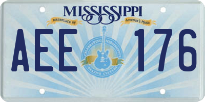 MS license plate AEE176