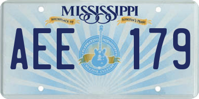 MS license plate AEE179