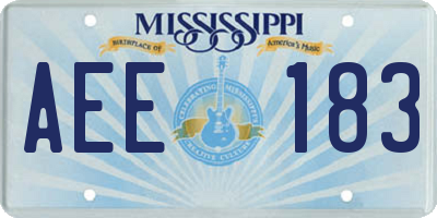 MS license plate AEE183
