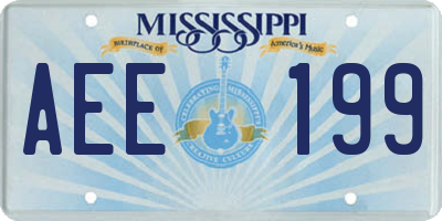 MS license plate AEE199