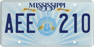 MS license plate AEE210