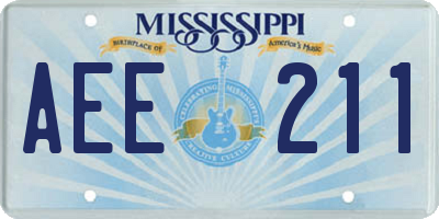 MS license plate AEE211