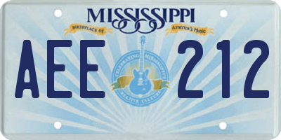 MS license plate AEE212