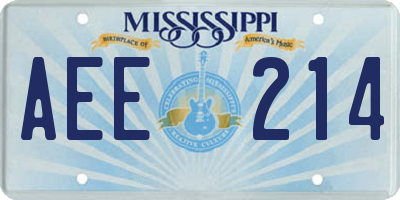 MS license plate AEE214