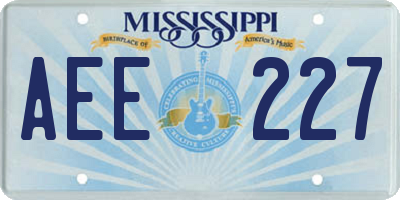 MS license plate AEE227