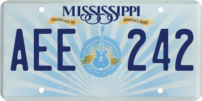 MS license plate AEE242