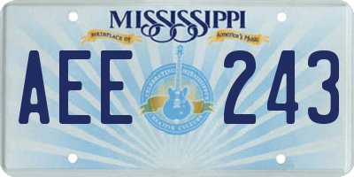 MS license plate AEE243