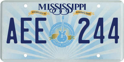MS license plate AEE244