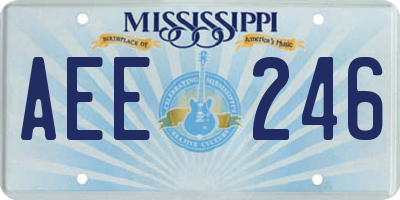 MS license plate AEE246