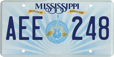 MS license plate AEE248