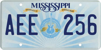 MS license plate AEE256