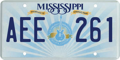 MS license plate AEE261